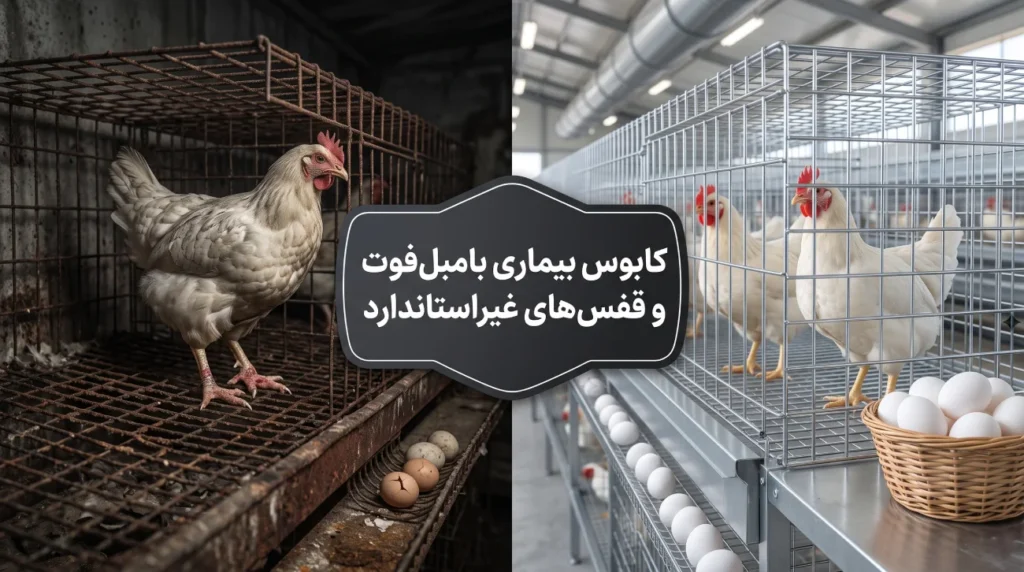 درمان و پیشگیری از بامبل فوت مرغداری | نقش قفس و مفتول گالوانیزه